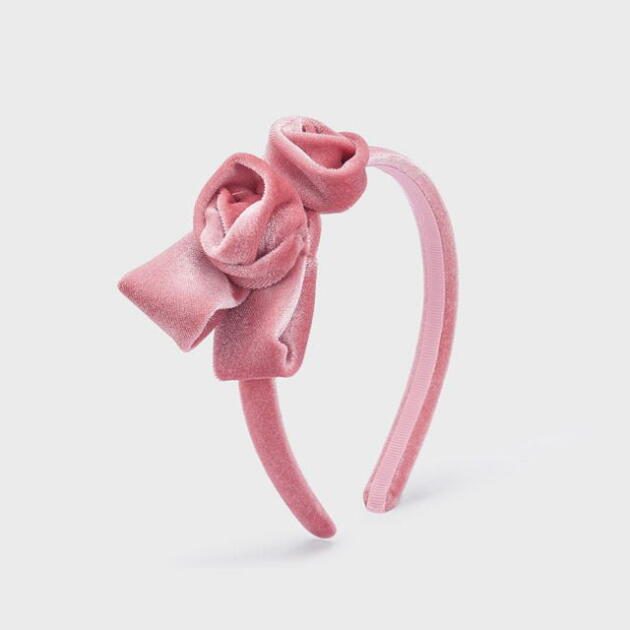 MAYORAL Velvet čelenka s ružičkami ružová Velvet headband with roses pink 10291 | Welcomebaby.sk