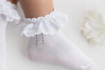 MEIA PATA Ponožky biele s volánom Socks english lace 3025S | Welcomebaby.sk