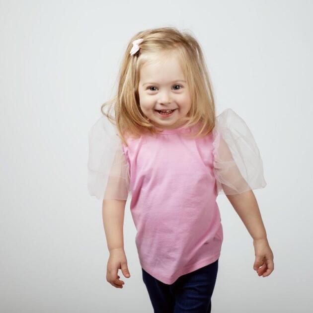 W BABY Tričko s tylovými rukávmi ružové Tshirt Tulle Sleeves pink | Welcomebaby.sk