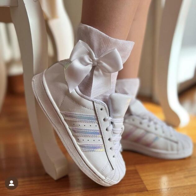 CÓNDOR Ponožky s volánom a mašľou biele Ceremony socks tulle cuff and bow white 2723 | Welcomebaby.sk