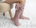 MEIA PATA Podkolienky dry pink s dvojitou satén a tylovou mašľou Kneesocks organza and satin bow 1124M | Welcomebaby.sk