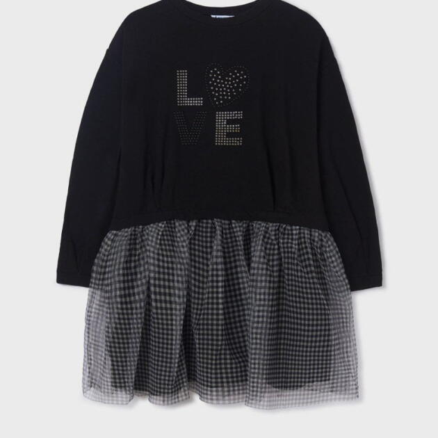 MAYORAL Šaty s nápisom čierne Dress with inscription black 7944 | Welcomebaby.sk