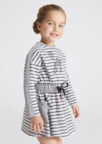 MAYORAL Teplákové pruhované šaty sivé Stripes dress grey 4975 | Welcomebaby.sk