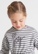 MAYORAL Teplákové pruhované šaty sivé Stripes dress grey 4975 | Welcomebaby.sk