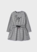 MAYORAL Teplákové pruhované šaty sivé Stripes dress grey 4975 | Welcomebaby.sk