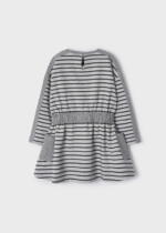 MAYORAL Teplákové pruhované šaty sivé Stripes dress grey 4975 | Welcomebaby.sk
