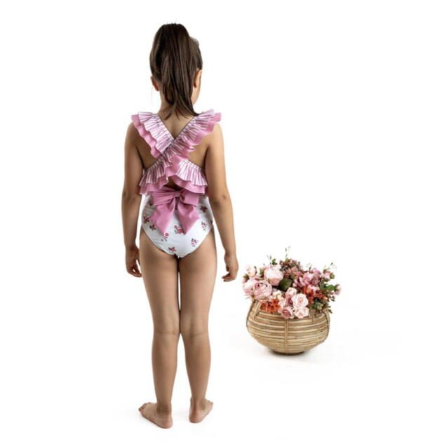 MEIA PATA SEYCHELLES FLOWERS Plavky s kvietkami a volánmi 001SS23 | Welcomebaby.sk
