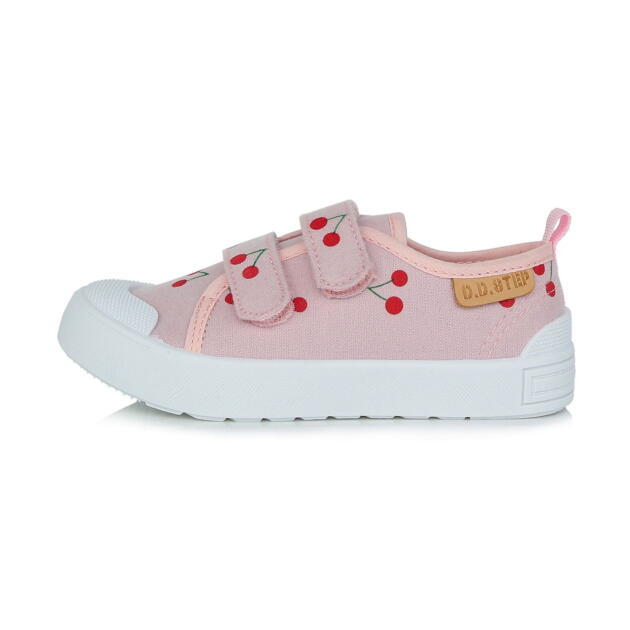 DD STEP Plátenky ružové s čerešňami na suchý zips Shoes cherry pink CSG 369 | Welcomebaby.sk