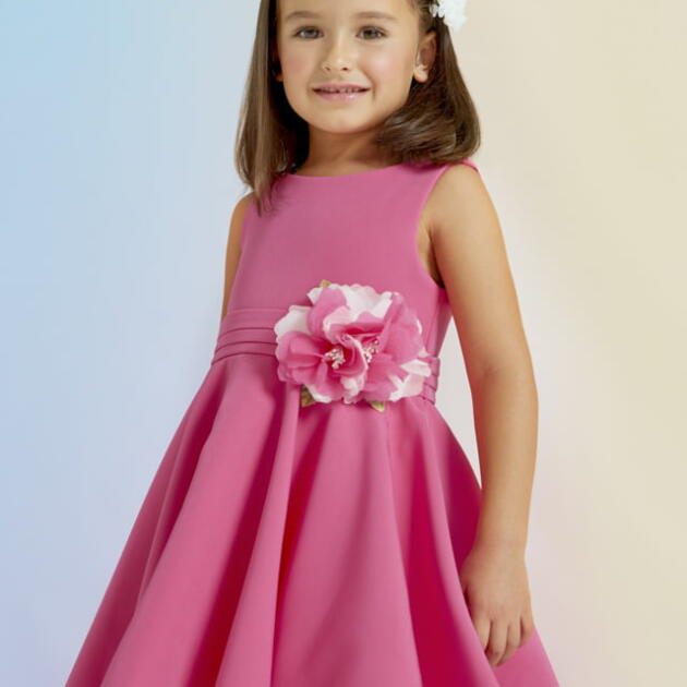 Abel & Lula Točivé šaty ružové v páse s kvetom Dress pink 5049 | Welcomebaby.sk