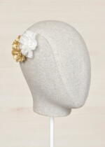 ABEL & LULA Kvety béžový biely do vlasov na sponke Flower clip beige 5432 | Welcomebaby.sk