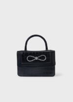 MAYORAL Kabelka čierna s kovovou mašľou Handbag black 10492 | Welcomebaby.sk