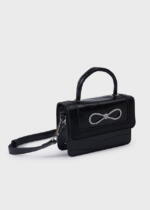 MAYORAL Kabelka čierna s kovovou mašľou Handbag black 10492 | Welcomebaby.sk