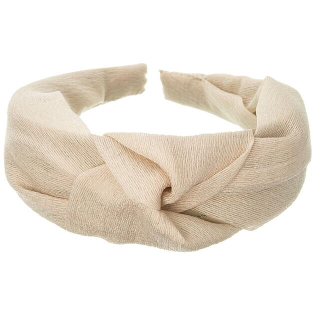 SIENA Čelenka s uzlom béžová Handmade chiffon knotted hairband beige | Welcomebaby.sk