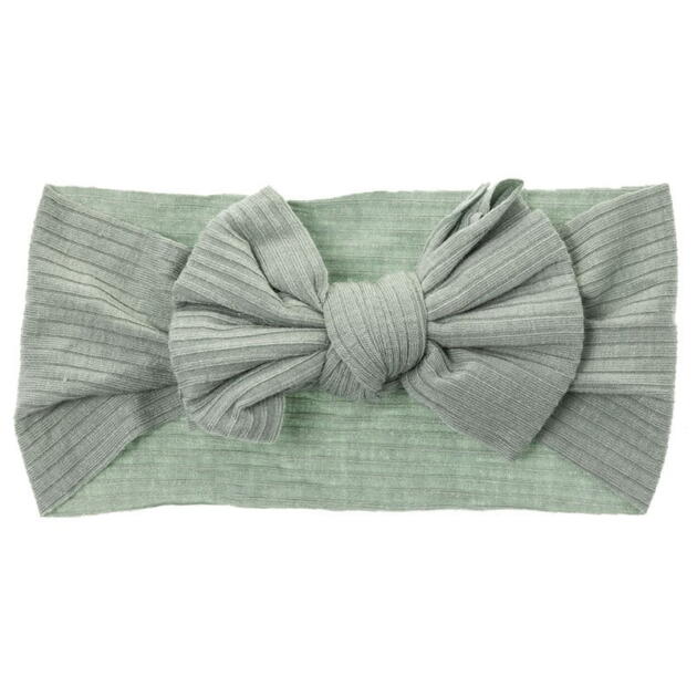 SIENA Rebrovaná čelenka aqua s mašľou Baby headband with canalé knotted hairbow | Welcomebaby.sk
