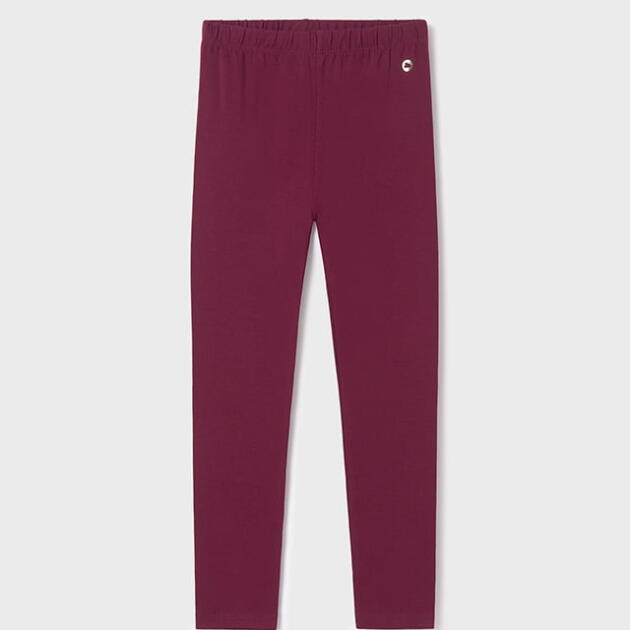 MAYORAL Dievčenské dlhé elastické legíny bordové Elastane basic leggings eggplant 722 | Welcomebaby.sk