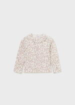 MAYORAL Dievčenské rebrované kvetinové tričko s dlhým rukávom pre bábätká Long sleeved ribbed tshirt pink 2008 | Welcomebaby.sk