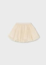 MAYORAL Dievčenská tylová sukňa s bodkami krémová Tulle skirt chickpea 2967 | Welcomebaby.sk