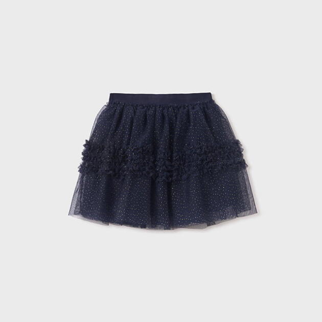 ABEL & LULA Dievčenská tylová sukňa s trblietkami tmavomodrá Tulle glitter skirt navy 5519 | Welcomebaby.sk
