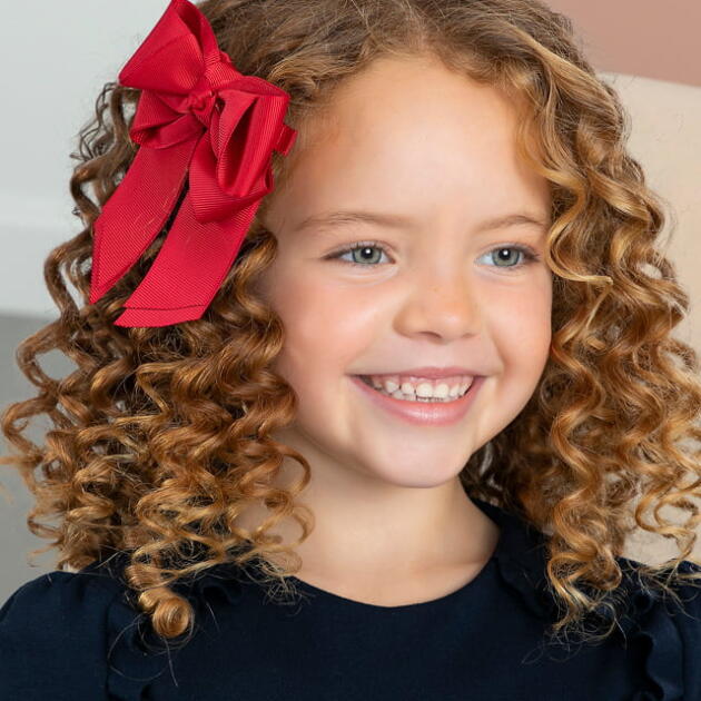 ABEL & LULA Dvojitá mašľa do vlasov na klip červená Hair clip red 5979 | Welcomebaby.sk