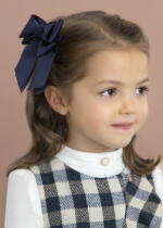 ABEL & LULA Dvojitá mašľa do vlasov na klip tmavomodrá Hair clip navy 5979 | Welcomebaby.sk