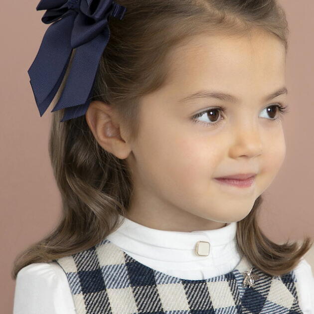 ABEL & LULA Dvojitá mašľa do vlasov na klip tmavomodrá Hair clip navy 5979 | Welcomebaby.sk