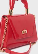 ABEL & LULA Dievčenská elegantná lesklá kabelka červená Patent leather bag red 5992 | Welcomebaby.sk