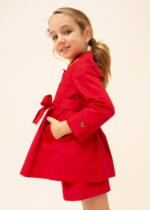 MAYORAL Dievčenský trenčkot kabát červený Trench coat red 3446 | Welcomebaby.sk