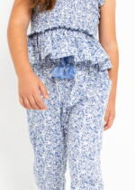 MAYORAL Dievčenské letné nohavice s potlačou modré Printed long trouser blue 3508 | Welcomebaby.sk