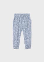 MAYORAL Dievčenské letné nohavice s potlačou modré Printed long trouser blue 3508 | Welcomebaby.sk