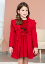 ABEL & LULA Dievčenský červený vlnený kabát Woolen coat red 5868 | Welcomebaby.sk
