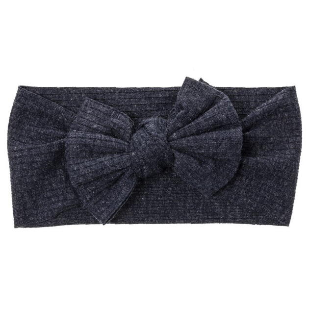 SIENA Rebrovaná čelenka s mašľou tmavomodrá Baby headband with canalé knotted hairbow navy 6128 | Welcomebaby.sk