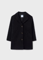 MAYORAL Dievčenský kabát čierny klasický štýlový Coat black 7407 | Welcomebaby.sk