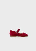 MAYORAL Dievčenské zamatové baleríny červené Girl velvet ballet flats cherry 42391 | Welcomebaby.sk
