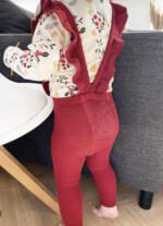 CÓNDOR Pančuchy na traky bordové s volánom bez nožičiek Flounced Suspender Cotton Leggings burgundy 2401 | Welcomebaby.sk