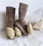 W BABY Ponožky s mašľou hnedé Socks with bow brown | Welcomebaby.sk