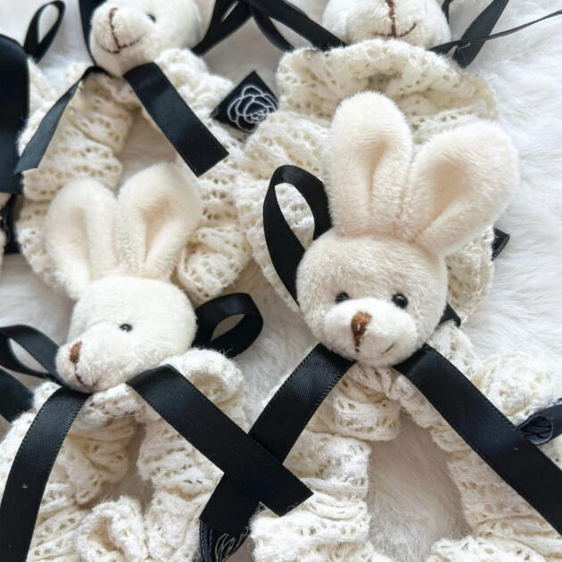 W BABY Gumička so zvieratkom a mašľou béžová Rubber band with animal and bow beige | Welcomebaby.sk