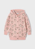 MAYORAL Dievčenský vzorovaný sveter ružový Girl jacquard cardigan nude 4312 | Welcomebaby.sk