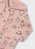 MAYORAL Dievčenský vzorovaný sveter ružový Girl jacquard cardigan nude 4312 | Welcomebaby.sk