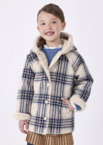 MAYORAL Károvaný kabát modrý Plaid coat blue 4408 | Welcomebaby.sk