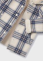 MAYORAL Károvaný kabát modrý Plaid coat blue 4408 | Welcomebaby.sk