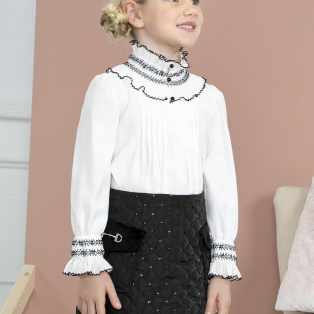 ABEL & LULA Vzorovaná sukňa čierna s flitrami Skirt black 5517 | Welcomebaby.sk