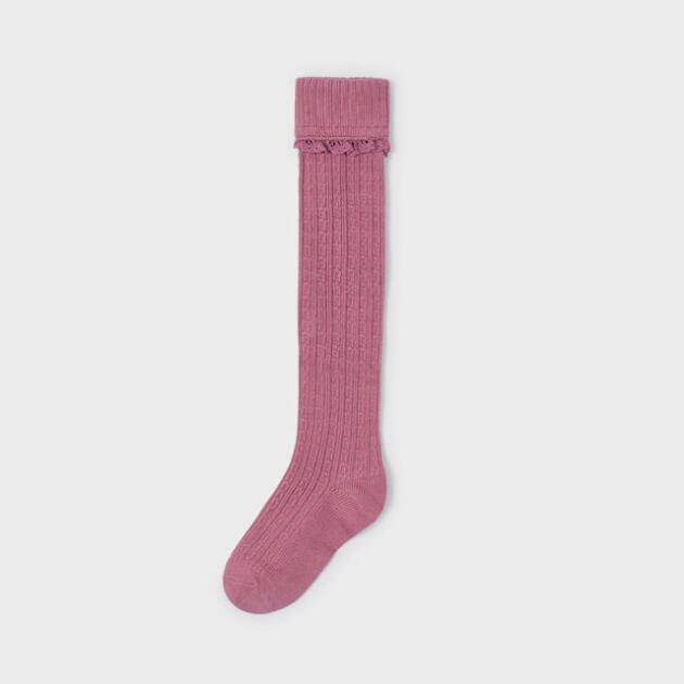 MAYORAL Dievčenské vzorované podkolienky ružové Girl long socks orchid 10577 | Welcomebaby.sk