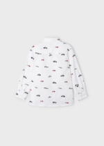 MAYORAL Chlapčenká košela biela potlač autá Boy tshirt better cotton cars white 4110 | Welcomebaby.sk