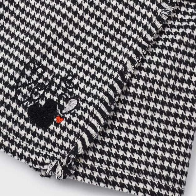 MAYORAL Vzorovaná sukňa čierna kohútia stopa Skort check black 4907 | Welcomebaby.sk