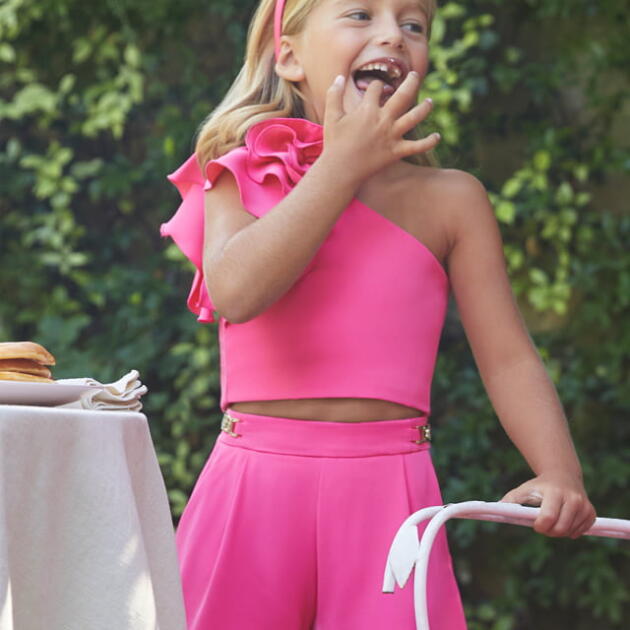 ABEL & LULA Dievčenský set kraťasy a top ružový Girl top and shorts fuchsia 5272 | Welcomebaby.sk