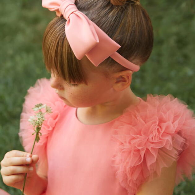 ABEL & LULA Čelenka s veľkou mašľou Headband with big bow salmon 5420 | Welcomebaby.sk