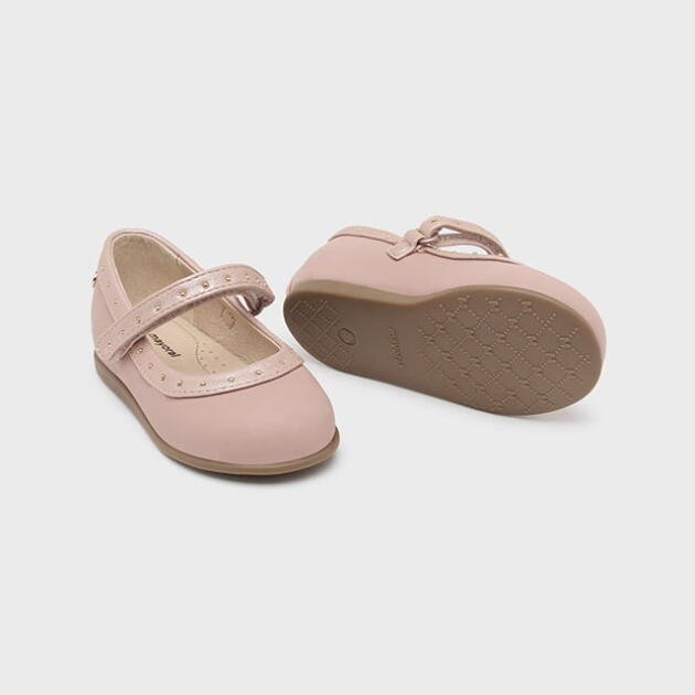 MAYORAL Baleríny ružové vybíjané kožené Ballet studded flats shoes pink 42385 | Welcomebaby.sk