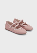 MAYORAL Baleríny ružové vybíjané kožené Ballet studded flats shoes pink 44378 46378 | Welcomebaby.sk