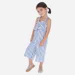 MAYORAL Dievčenský pruhovaný overal bledomodrý Jumpsuit striped blue 3817 | Welcomebaby.sk