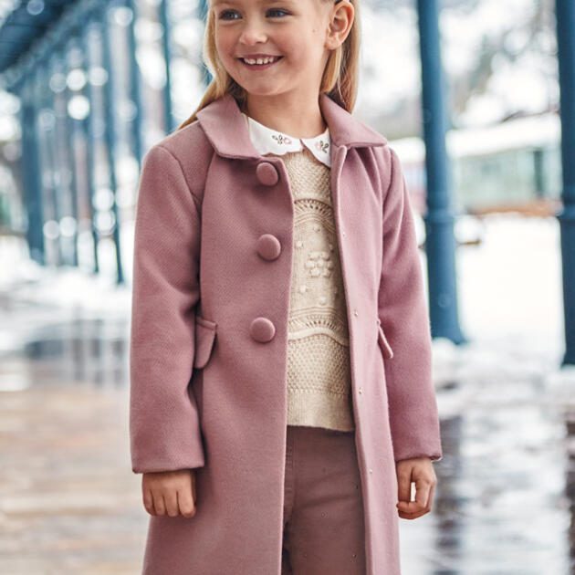 MAYORAL Kabát ružový Coat pink 4484 | Welcomebaby.sk